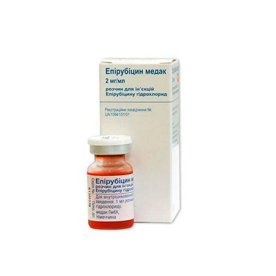 Епірубіцин Медак розчин для ін’єкцій 2 мг/мл флакон 25мл